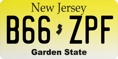 NJ license plate B66ZPF