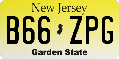 NJ license plate B66ZPG