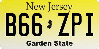 NJ license plate B66ZPI
