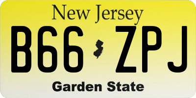 NJ license plate B66ZPJ