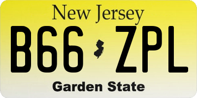 NJ license plate B66ZPL