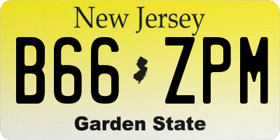 NJ license plate B66ZPM