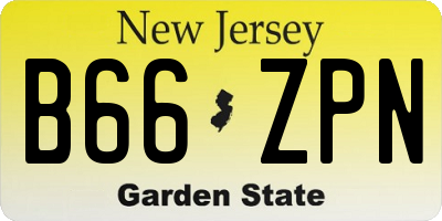 NJ license plate B66ZPN