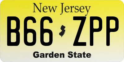 NJ license plate B66ZPP