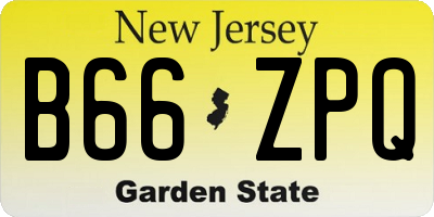 NJ license plate B66ZPQ