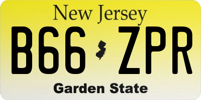 NJ license plate B66ZPR
