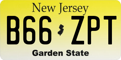 NJ license plate B66ZPT