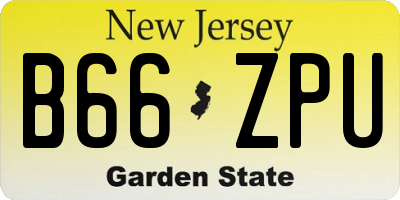 NJ license plate B66ZPU
