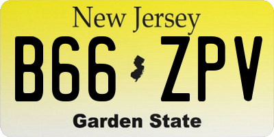 NJ license plate B66ZPV