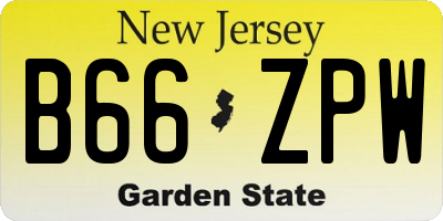 NJ license plate B66ZPW