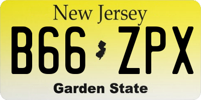 NJ license plate B66ZPX