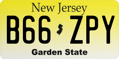 NJ license plate B66ZPY