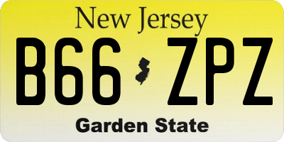 NJ license plate B66ZPZ