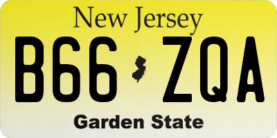 NJ license plate B66ZQA