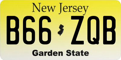 NJ license plate B66ZQB