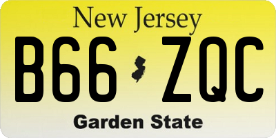NJ license plate B66ZQC