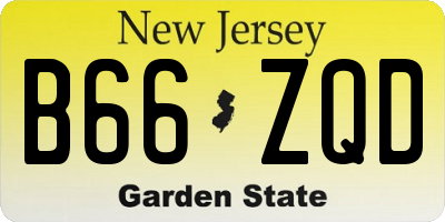 NJ license plate B66ZQD