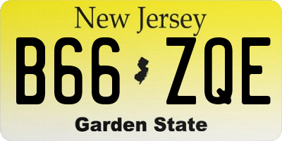 NJ license plate B66ZQE