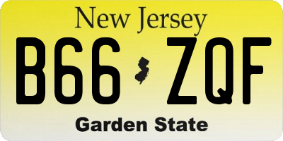 NJ license plate B66ZQF