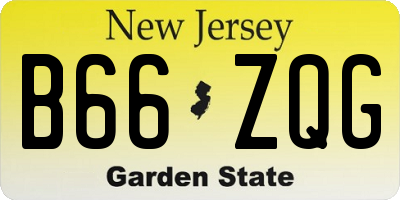 NJ license plate B66ZQG