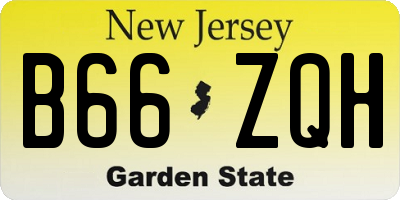 NJ license plate B66ZQH