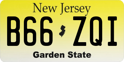 NJ license plate B66ZQI