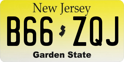 NJ license plate B66ZQJ