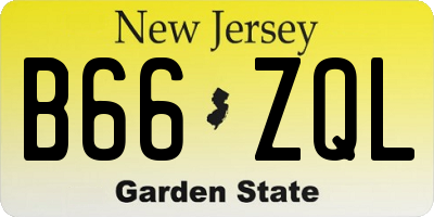 NJ license plate B66ZQL