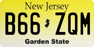 NJ license plate B66ZQM
