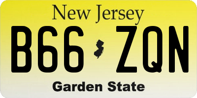 NJ license plate B66ZQN