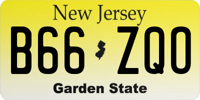 NJ license plate B66ZQO