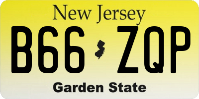NJ license plate B66ZQP