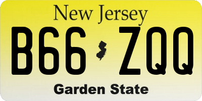 NJ license plate B66ZQQ