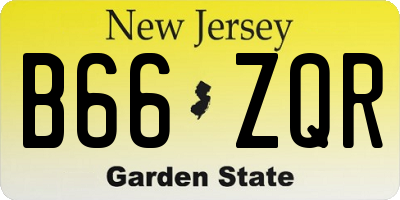 NJ license plate B66ZQR