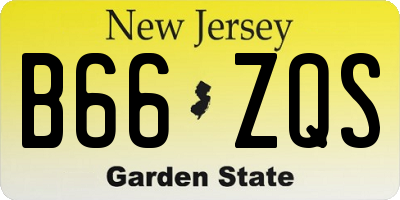 NJ license plate B66ZQS