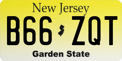 NJ license plate B66ZQT