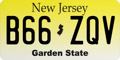 NJ license plate B66ZQV