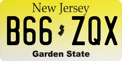 NJ license plate B66ZQX