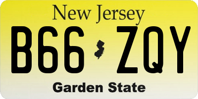 NJ license plate B66ZQY