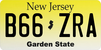 NJ license plate B66ZRA