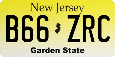 NJ license plate B66ZRC