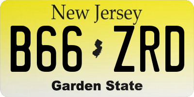NJ license plate B66ZRD