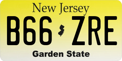 NJ license plate B66ZRE