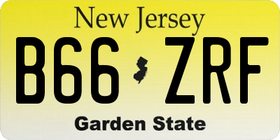 NJ license plate B66ZRF