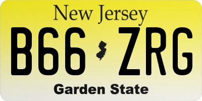 NJ license plate B66ZRG