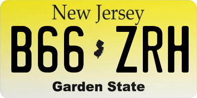 NJ license plate B66ZRH