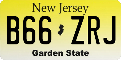 NJ license plate B66ZRJ