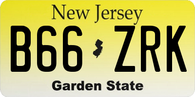 NJ license plate B66ZRK