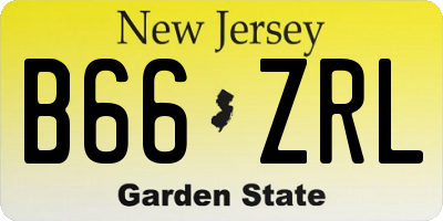 NJ license plate B66ZRL