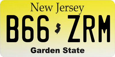 NJ license plate B66ZRM